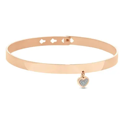 Bangle Lady Message Acciaio Rosa Cristallo