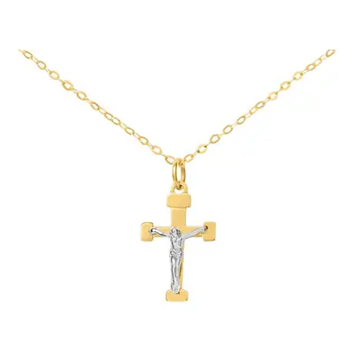 Collana Cristo Holy Oro Bicolore Giallo / Bianco