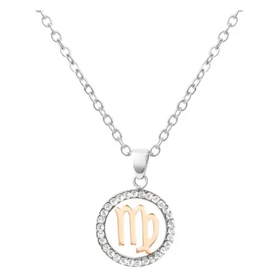 Collana Lady Chic Acciaio Bicolore Bianco / Rosa Cubic Zirconia