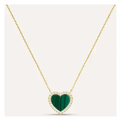 Collana Beverly Oro Giallo Malachite Cubic Zirconia