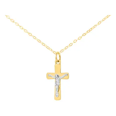 Collana Cristo Holy Oro Bicolore Giallo / Bianco