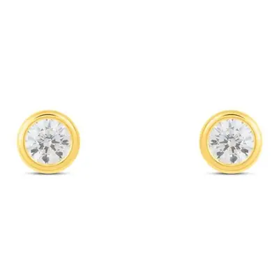 Orecchini Lobo Punto Luce Claire Oro Giallo Cubic Zirconia