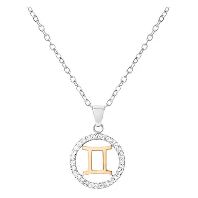 Collana Lady Chic Acciaio Bicolore Bianco / Rosa Cubic Zirconia