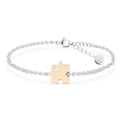 Bracciale Lady Chic Acciaio Bicolore Bianco / Rosa Cristallo