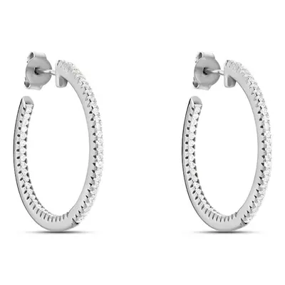 Orecchini A Cerchio Silver Elegance Argento Rodiato Cubic Zirconia