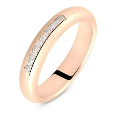 Fede Classica Leggera 4 mm Oro Rosa Diamante