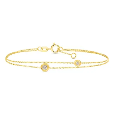 Bracciale Doppio Punto Luce Claire Oro Giallo Cubic Zirconia