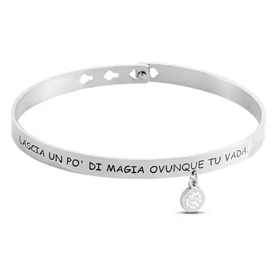 Bangle Lady Message Acciaio Cristallo