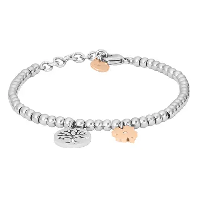 Bracciale Lady Chic Acciaio Bicolore Bianco / Rosa Cristallo