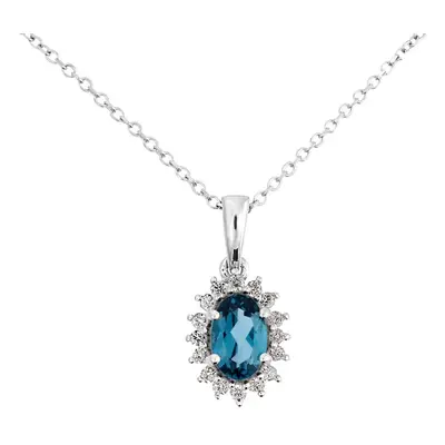 Collana Amélie Oro Bianco Topazio Cubic Zirconia