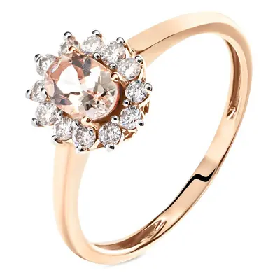 Anello Solitario Jasmine Oro Rosa Morganite Diamante