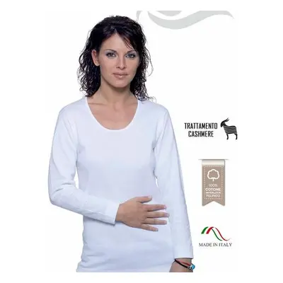 MAGLIA DONNA MANICA LUNGA FELPATA LEABLE 260 BIANCO