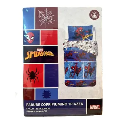 PARURE COPRIPIUMINO COTONE MARVEL SPIDERMAN BAMBINO 1 PIAZZA