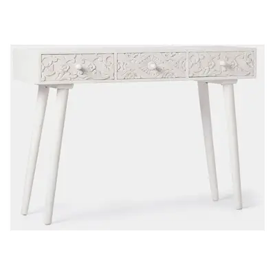 Consolle ingresso/ scrivania in stile naturale bianco vintage Bora