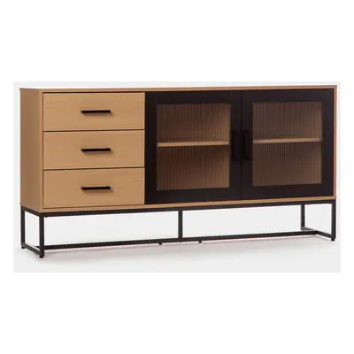 Credenza in stile industriale effetto legno Milan