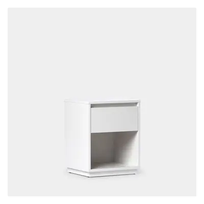 Comodino con 1 cassetto in legno di colore bianco Oslo