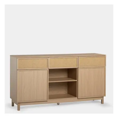 Credenza in legno naturale e fibra naturale Bora