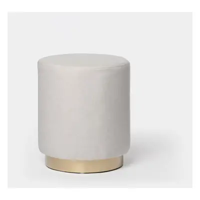 Pouf imbottito rotondo beige Fani