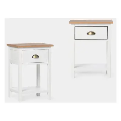 Set comodino con 1 cassetto in legno colore bianco Marais