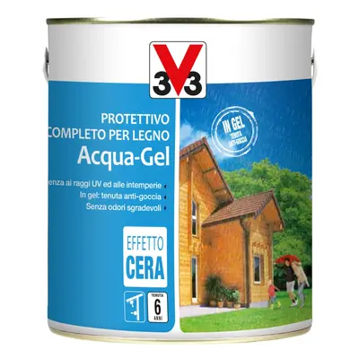 V33 Impregnante protettivo completo per legno acqua gel all' acqua da 2,5 L