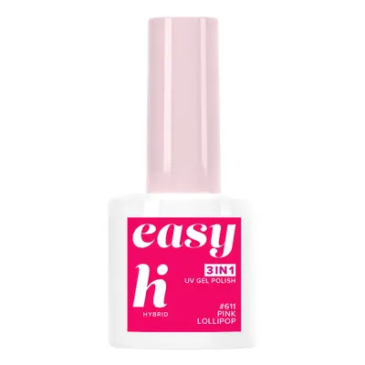 HI HYBRID Easy 3in1 Smalto Semipermanente #611 Pink Lollipop 5ml - Smalto Effetto Gel