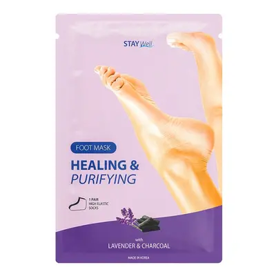 STAY WELL Healing & Purifying Foot Mask CHARCOAL 34g - Trattamento Piedi