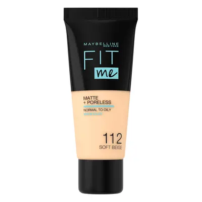 Maybelline New York Fondotinta Opacizzante Fit Me! Matte&Poreless Soft Beige (112) - Fondotinta 