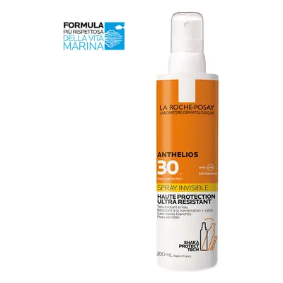 LA ROCHE-POSAY Anthelios Spray Solare Corpo Invisibile Uva/Uvb SPF30 200ml - Spray solare corpo 