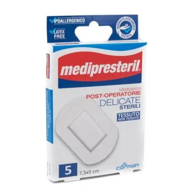 Medipresteril Medicazioni Post Operatorie Delicate Sterili 7,5x5cm 5 Pezzi