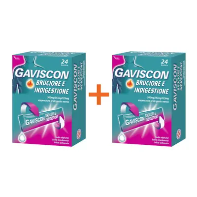 Gaviscon Bruciore E Indigestione 48 Bustine 10ML Contro Sintomi Del Reflusso Gastroesofageo, Ind