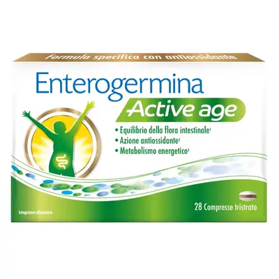 Enterogermina Active Age 28 Compresse, Integratore Con Probiotici (Fermenti Lattici), Ginkgo Bil