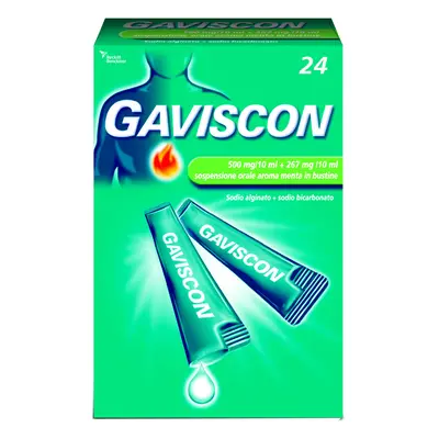 Gaviscon 24 Bustine Contro Bruciore Di Stomaco E Trattamento Del Reflusso Gastroesofageo