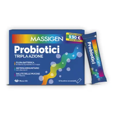 Massigen Probiotici 12 Bustine Orosolubili