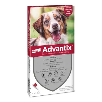 ADVANTIX - SPOT ON ANTIPARASSITARIO PER CANI 10-25 KG CONFEZIONE 4 PIPETTE