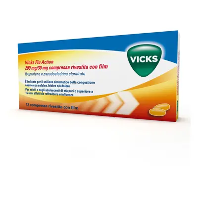 Vicks Flu Action 12 Compresse 200+30mg