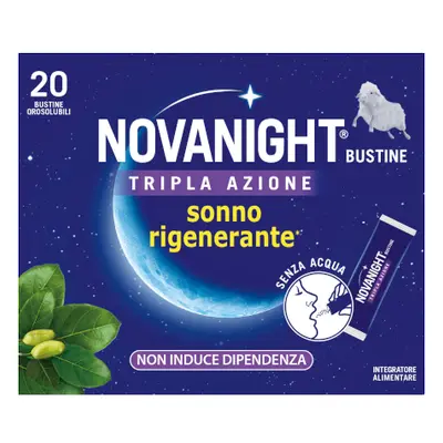 NOVANIGHT Tripla Azione, Integratore Alimentare Con Melatonina Per Dormire, Magnesio E Griffonia