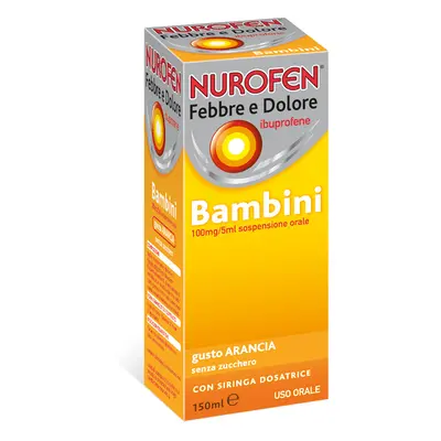 Nurofen Febbre E Dolore Bambini 100mg / 5ml Arancia Ibuprofene Sospensione Orale 150ml