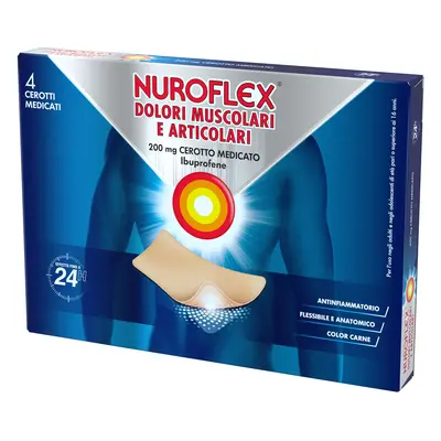 NUROFLEX CEROTTI 4PZ Cerotti Antinfiammatori E Antidolorifici Contro Mal Di Schiena, Dolori Musc