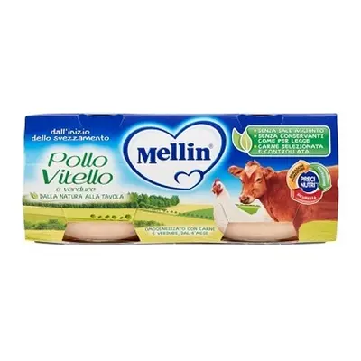 Omogeneizzato Mellin Pollo Vitello Verdure 2x80g