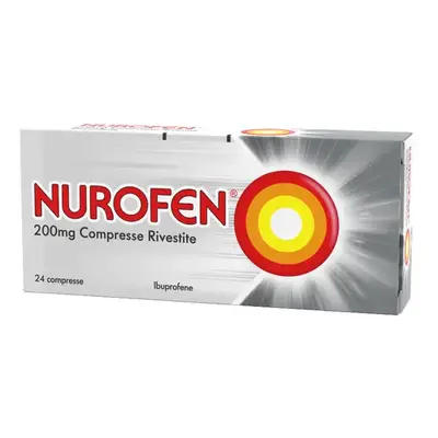 Nurofen 24 Compresse Rivestite 200mg Antinfiammatorio E Antidolorifico Contro Febbre, Mal Di Tes