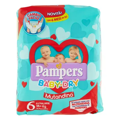 Pampers Baby Dry Mutandino Extralarge (15+ Kg) 14 Pannolini -