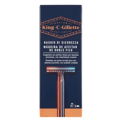 Gillette King C. Rasoio di Sicurezza Uomo Manico + 5 Lame di Ricambio -