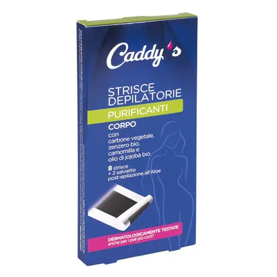 Caddy's Strisce Depilatorie Purificanti Corpo 8 Pezzi + 2 Salviette Post-Epilazione -