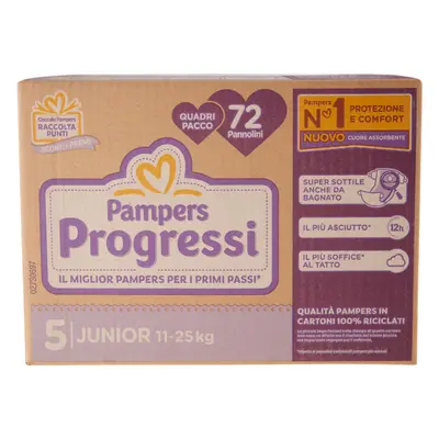 Pampers Progressi Junior Quadripacco 72 Pannolini -