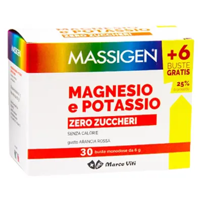 Massigen Magnesio Potassio Senza Zuccheri 30 Bustine -