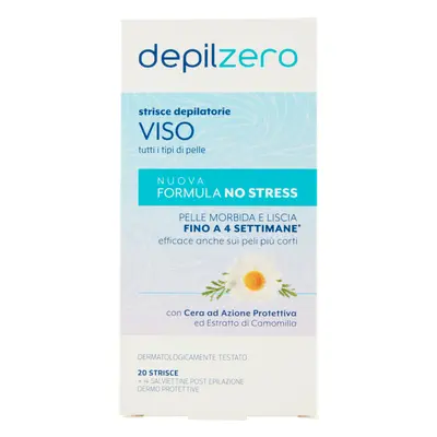 Depilzero Strisce Depilatorie Viso 20 Strisce + 4 Salviettine -