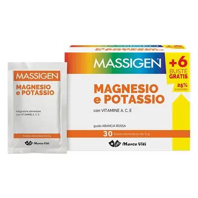 Massigen Integratore Magnesio e Potassio 30 Buste Monodose -