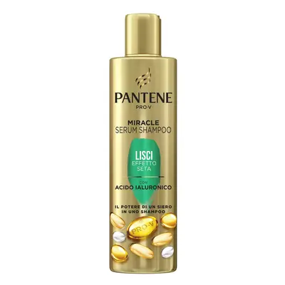 Pantene Pro-V Miracle Serum Shampoo, Lisci Effetto Seta, Ideale per Capelli Secchi, Opachi o Ten