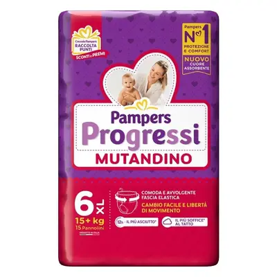 Pampers Pannolini Mutandina Progressi XL 15 Pezzi -