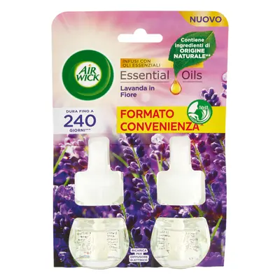 Air Wick Essential Oils Lavanda in Fiore Ricarica per Diffusore Elettrico 2 x 19 ml -